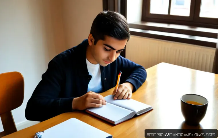 Home 17 학습 인내력을 위한 실전 팁 모음 - Photorealistic Turkish university student studying patiently at a tidy wooden desk in a sunlit Istan...
